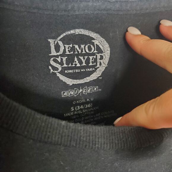 Demon Slayer Black T-Shirt Men's Small 100% Cotton Short Sleeve Anime Fan Merch - Picture 5 of 10
